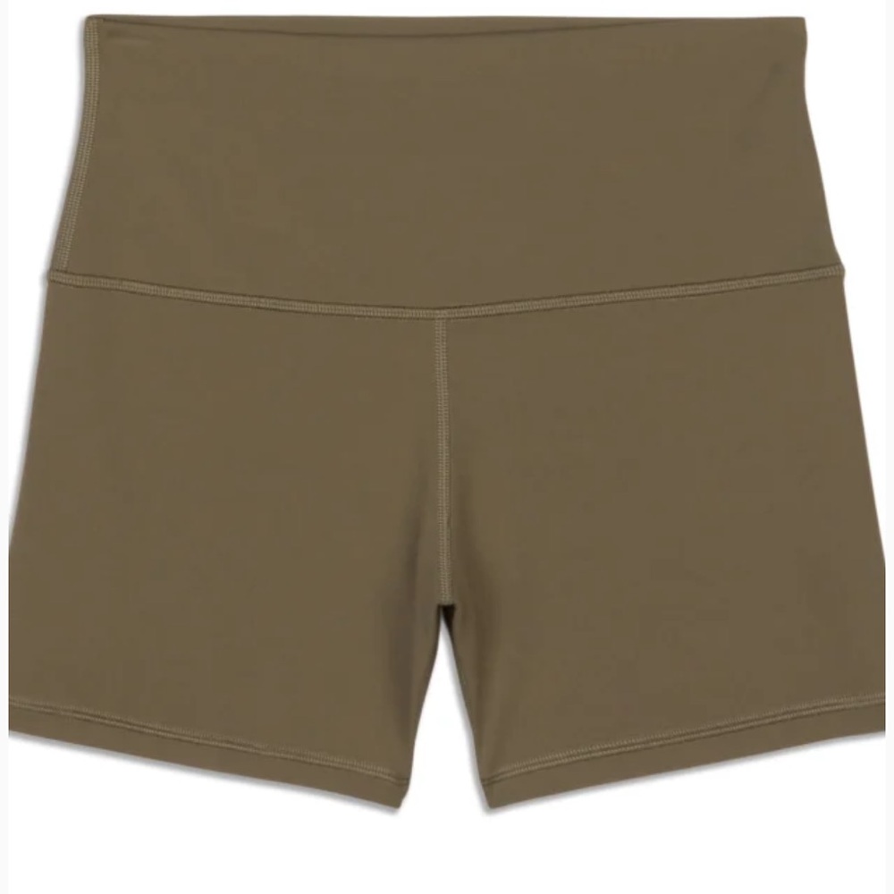 Olive Tan Green Women's High-Waisted Biker Shorts 4” inch Lulu lemon